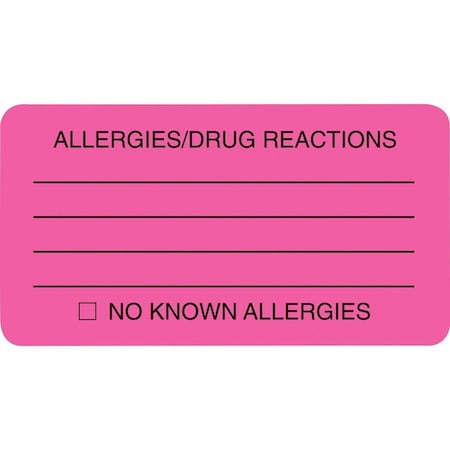 Tabbies Label, Allergy/Drug Reaction Pk TAB01730